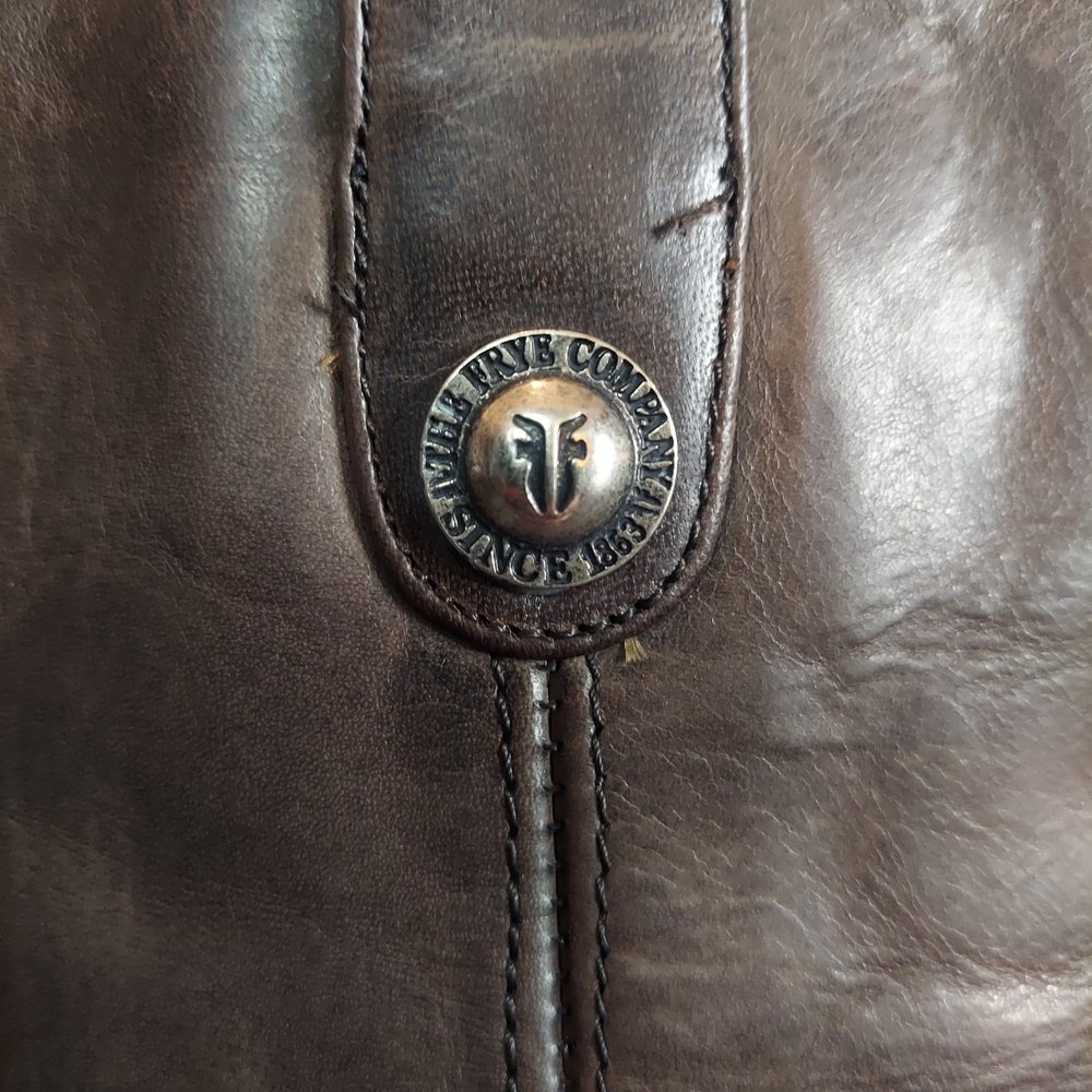 Frye Melissa Button Extended Calf Leather Riding Boots Cognac Brown Women's 9B - Picture 10 of 16